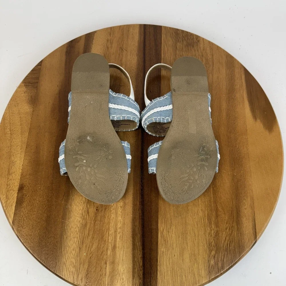 New Big Kids Girls Dolce Vita Clovar Blue‎ Denim Ankle Strap Sandals Size 4 Y